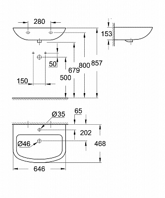 Раковина Grohe Bau Ceramic 65 39420000