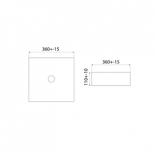 Раковина накладная 36 черная  Iddis Slide SLIBM01i27 квадратная