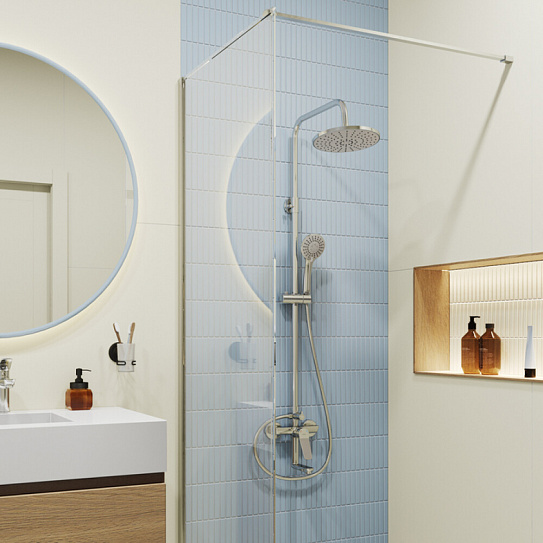 Душевая система с тропическим душем Milardo Enjoy хром глянцевый ENJSB3FM06