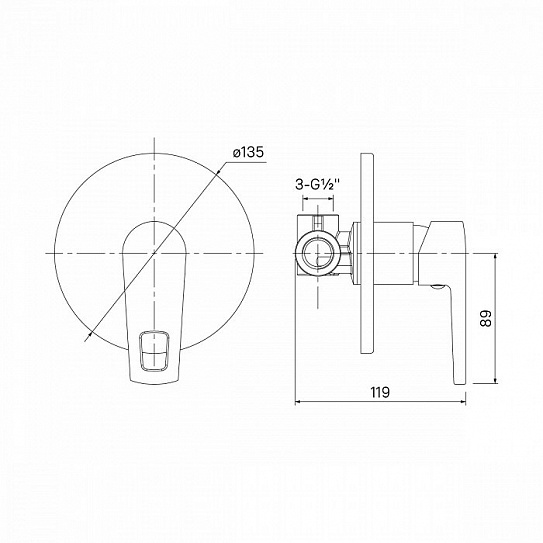 Смеситель встраиваемый IDDIS Runo RUNSB00I66