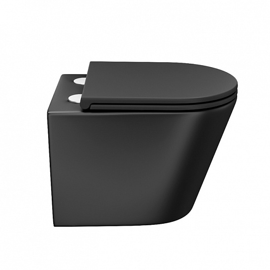 Унитаз подвесной черный матовый безободковый Iddis Calipso CALR3BMi25