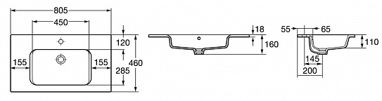 Раковина Roca The Gap 80x46 3279A4000