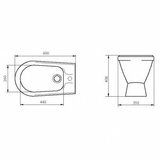 Биде напольное Sanita Самарское SMRSABI01