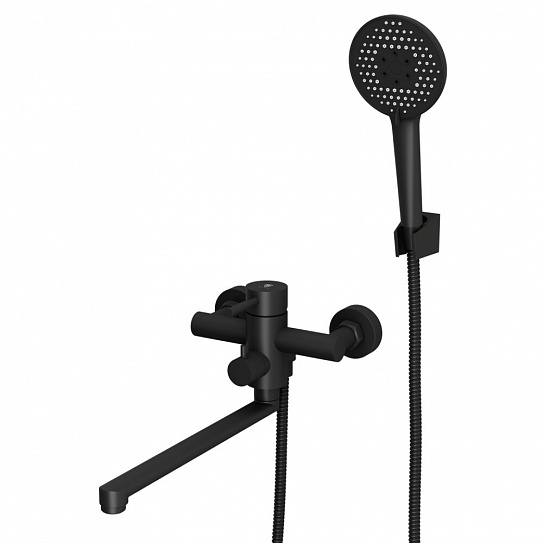 Смеситель для ванны с длинным поворотным изливом RUSH Melos SUS1101-51Black черный