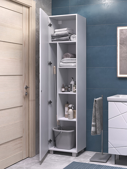 Шкаф пенал для ванной 45 см VIGO Geometry 450, белый