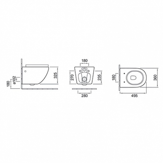 Унитаз подвесной безободковый черный Cerutti SPA SELLA Aria MB CT9160