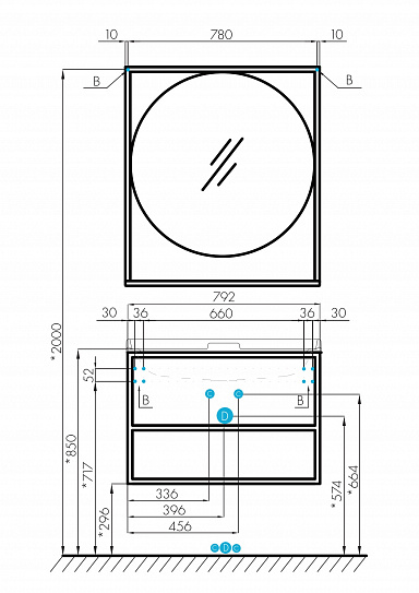 Тумба под накладную раковину Aquaton Лофт Фабрик 80 дуб кантри 1A242401LTDY0