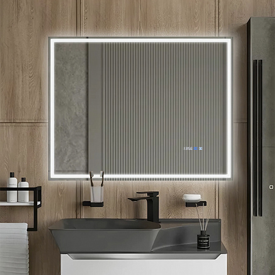 Зеркало с подсветкой и подогревом Monterey Аделия 90x70 (холодный свет, мультиблок, на касание)