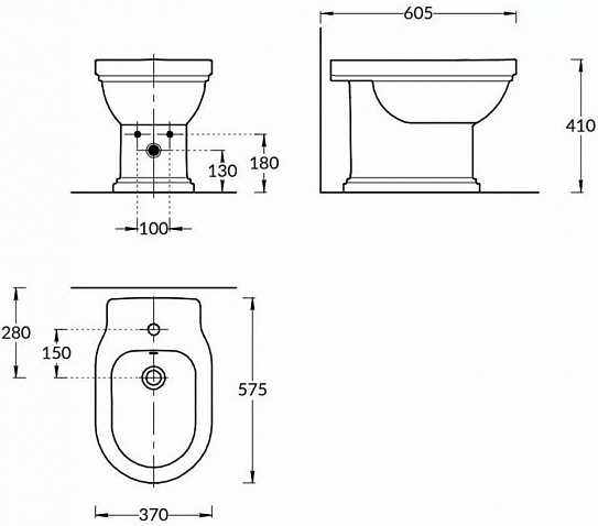 Биде POMPEI напольное, белое глянцевое Kerama Marazzi PObidet01