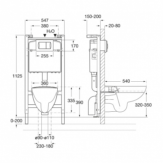 Комплект инсталляция с подвесным унитазом Roca Victoria 7893100000