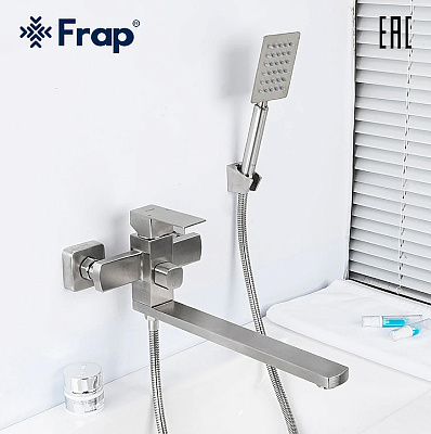 Смеситель для ванны Frap H802 F22802 универсальный нержавеющая сталь