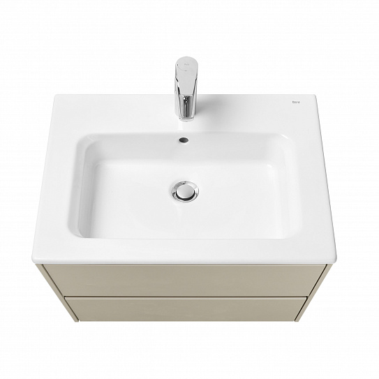 Тумба под раковину Roca Ona 600 бежево-серый матовый 2 ящика A857613510