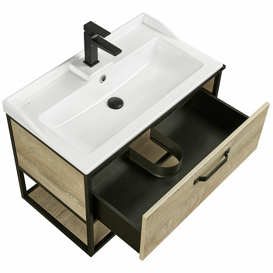 Тумба под накладную раковину Aquaton Лофт Фабрик 80 дуб эндгрейн 1A242401LTDU0