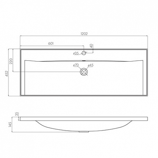 Раковина мебельная 120 AQUATON Айрис 1A729631AG010 120см