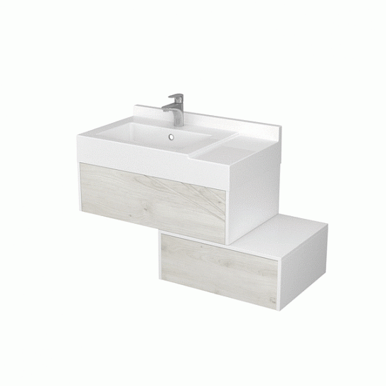 Тумба без раковины Акватон Сакура 80 ольха наварра белый глянец 1A236401SKW80