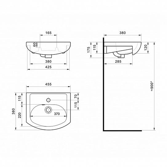 Раковина мебельная Santek Азов 45 1WH112449