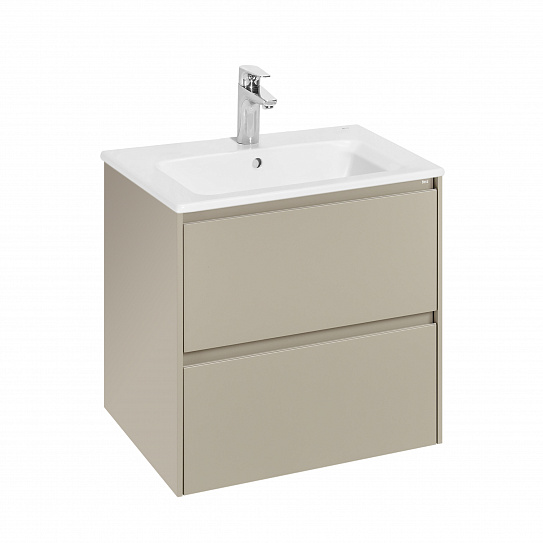 Тумба под раковину Roca Ona 600 бежево-серый матовый 2 ящика A857613510