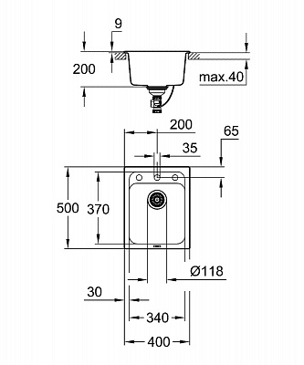 Мойка кухонная Grohe K700U 50-C 40/50 1.0 31650AT0