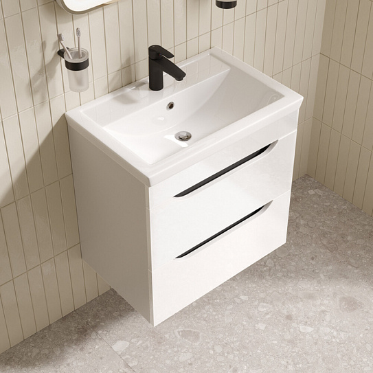 Тумба с раковиной IDDIS Ray (4076000i28), подвесная, 60 см,белый, RAY60W0i95K