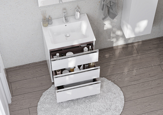 Тумба с раковиной Roca The Gap 60 белый глянец 3 ящика A857404806