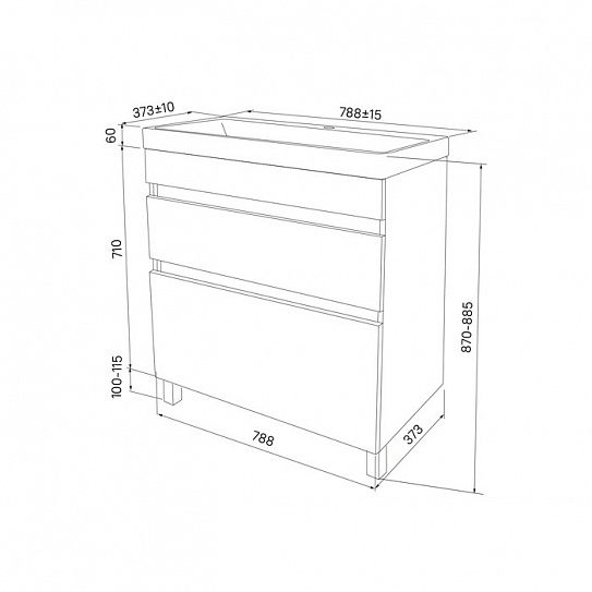 Тумба с раковиной 80 см Iddis Zodiac 80 ZOD8CBFi95K
