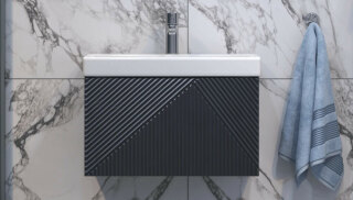 Тумба под раковину Edge 600-0-1 (9696) навесная графит Velvex (рак.217500 в комплект не входит)