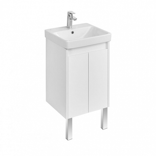 Тумба с раковиной AQUATON Сканди Doors 45 белый глянец/белый матовый 1A278701SD010