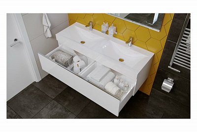 Тумба подвесная Velvex Pulsus 1400-0-2 белый глянец