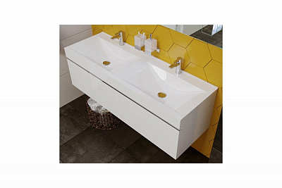 Тумба подвесная Velvex Pulsus 1400-0-2 белый глянец