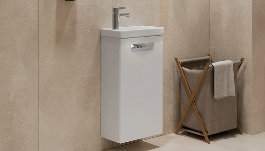 Тумба подвесная Velvex Estea 40.1D белый матовый без раковины