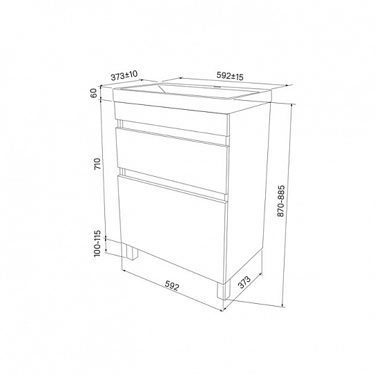 Тумба с раковиной 60 см Iddis Zodiac 60 ZOD6CBFi95K