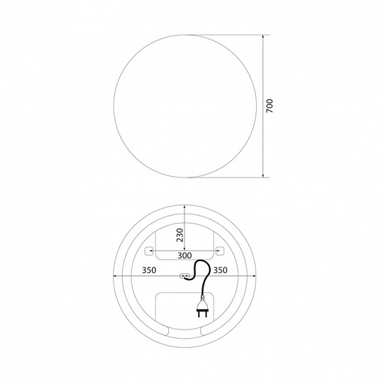 Зеркало в ванную с подсветкой и термообогревом 70 см, IDDIS Bild BIL70T0i98