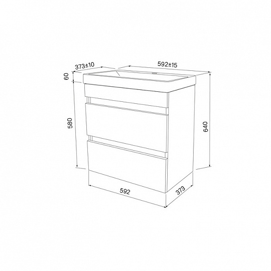 Тумба с раковиной 60см Iddis Zodiac 60 ZOD6CB0i95K