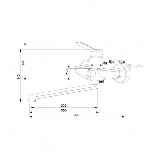 Смеситель для ванны с длинным изливом Milardo Enjoy ENJSB00M10