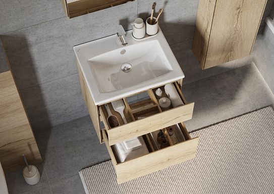 Тумба под раковину Aquaton Либерти 60 дуб эльвезия 1A279401LYC70