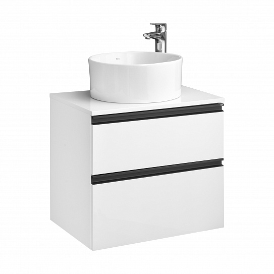 Тумба под раковину Roca Domi 60 белый глянец 2 ящика A857458806