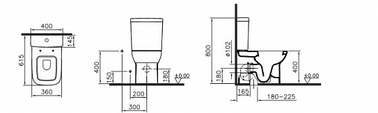 Унитаз пристенный Vitra S20 9800В003-7203