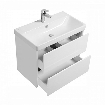 Тумба под раковину AQUATON Сканди 80 белый матовый, белый глянец 1A283001SD010