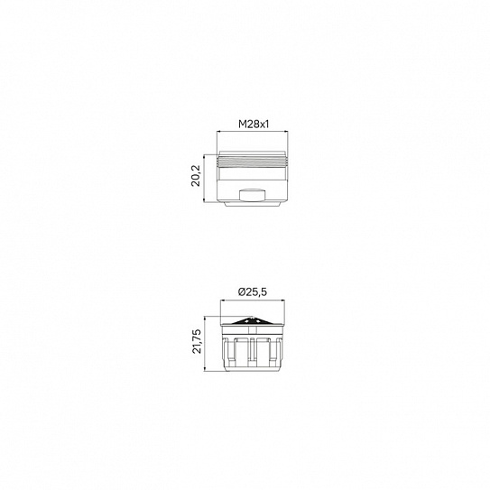 Аэратор для смесителя пластик, M28, наружная резьба, корпусный IDDIS 996P28B1SM