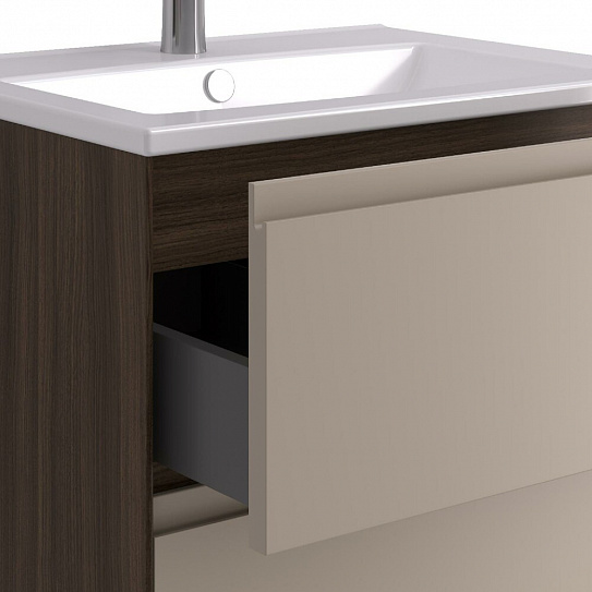 Тумба под раковину Люмин 75 Орех Франклин/Капучино (рак 161073 в комплект не входит) AQUATON 1A294001A5OK0