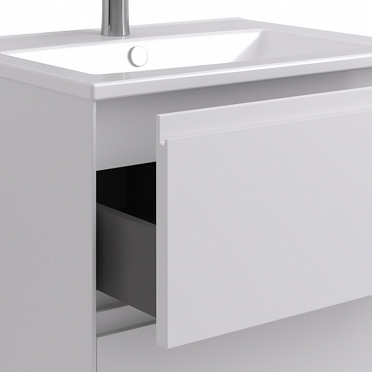 Тумба под раковину Люмин 75 белый матовый (рак.161073 в комплект не входит) AQUATON 1A294001A52B0
