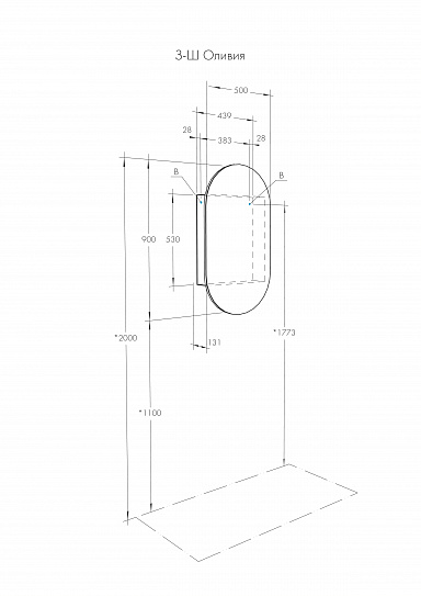 Зеркальный шкаф Aquaton Оливия 1A254502OL010