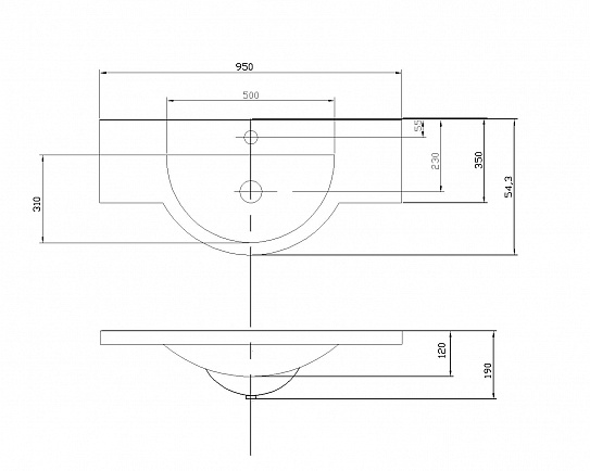 Раковина Акватон Лацио 95 1A702031LC010