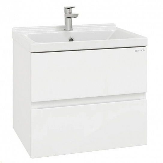 Тумба под раковину Эвада 60 подвесная, белая (рак.150179 в комплект не входит) Onika 106156