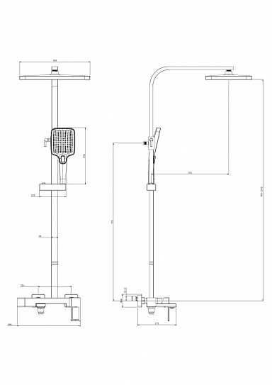 Душевая система со смесителем DQ Dortmund DA1713706 графит