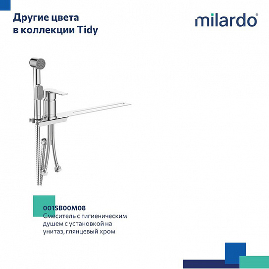 Смеситель с гигиеническим душем с установкой на унитаз Milardo Tidy 001BL00M08