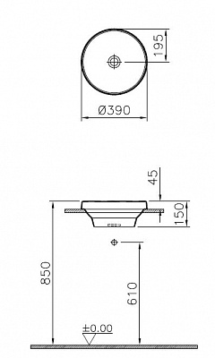 Накладная раковина Vitra Frame 39 5651B403-0016