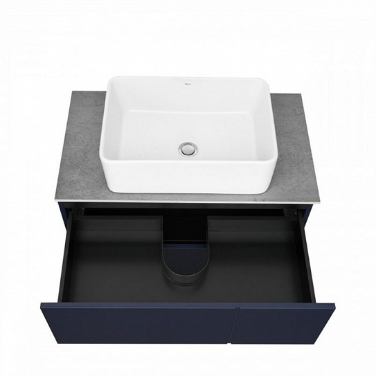 Тумба под раковину PILAR модуль 2 ящика 800 синий Roca A857669521 (раковина 261047 в копмлект не входит)