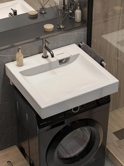 Раковина над стиральной машиной 60см Sanita Luxe Space 55 SPC55SLWB01