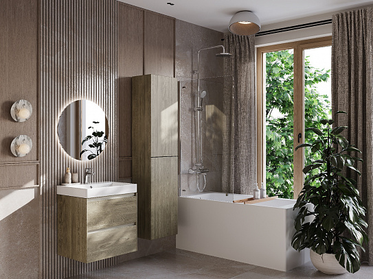 Тумба под раковину Roca Ona 600 темный вяз 2 ящика A857613511